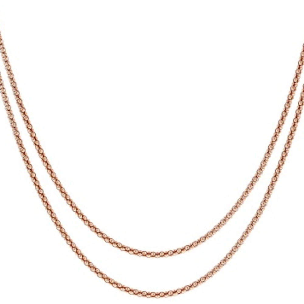 NWT JTV 18k Rose Gold Over Sterling Silver Popcorn Chain Necklaces 24 28 Inch